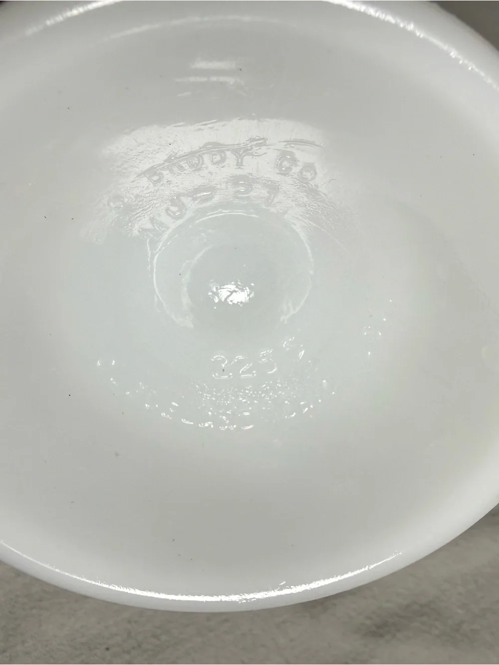 Vintage E.O. Brody 6” White Milk Glass Pedestal Vase